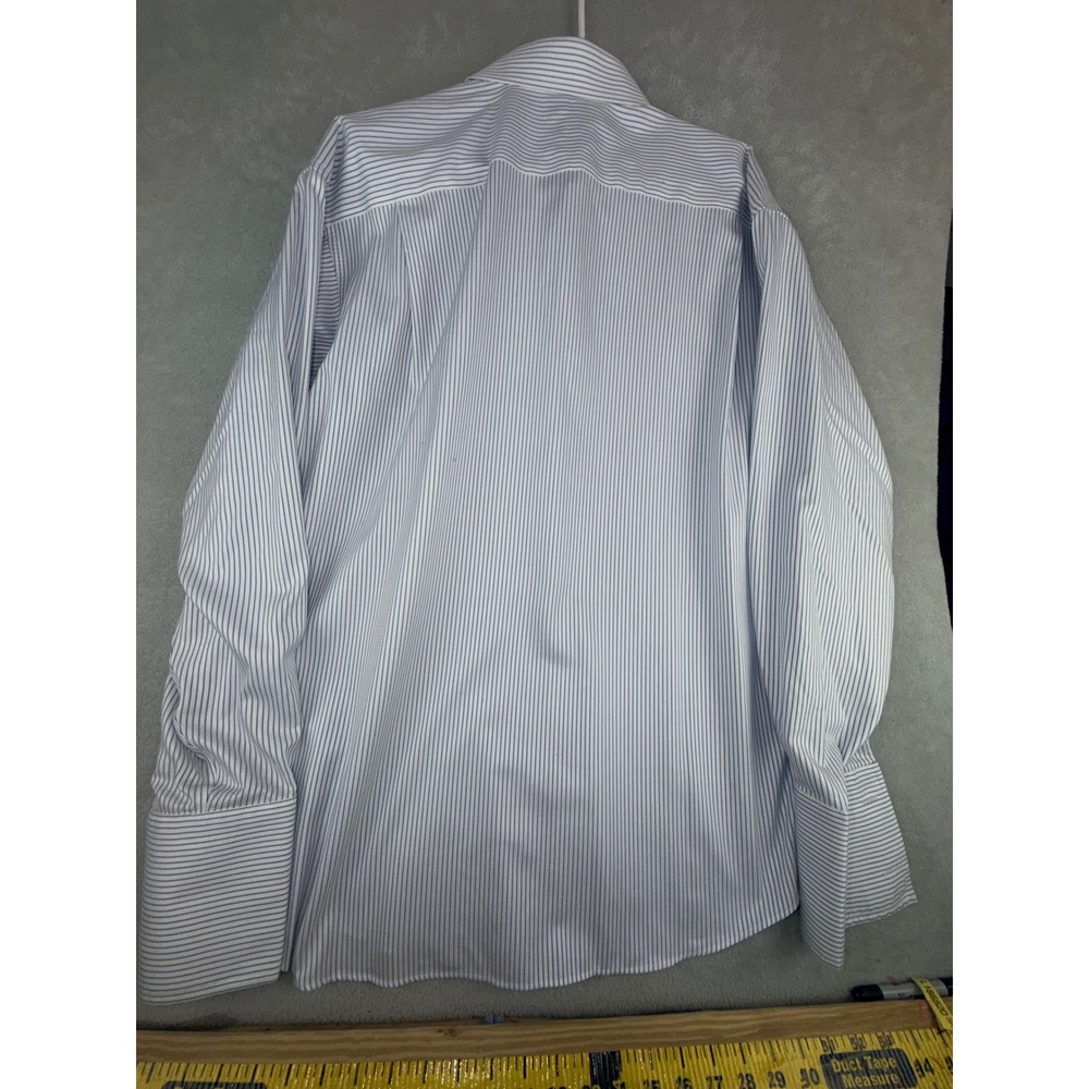 Jos A Bank Signature Collection Dress Shirt Mens‎ 17X36 Blue White Stripe Cotton - Picture 6 of 6